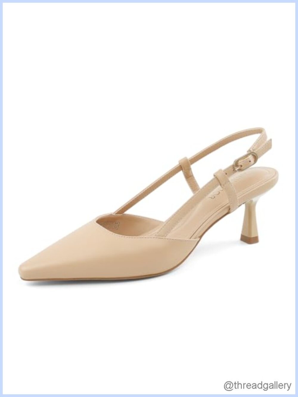 Women's Slingback Kitten Heel Closed Pointed Toe Dress Pumps Faux Leather